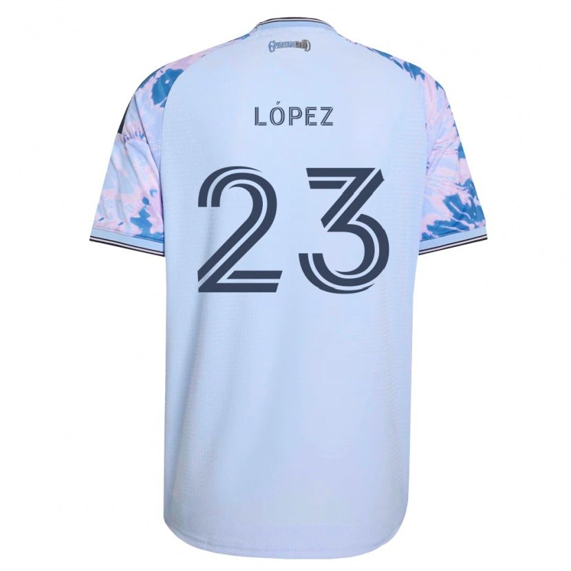 Danxen Hombre Camiseta Hernán López #23 Azul Real Blanco Negro 2ª Equipación 2026/27 La Camisa México