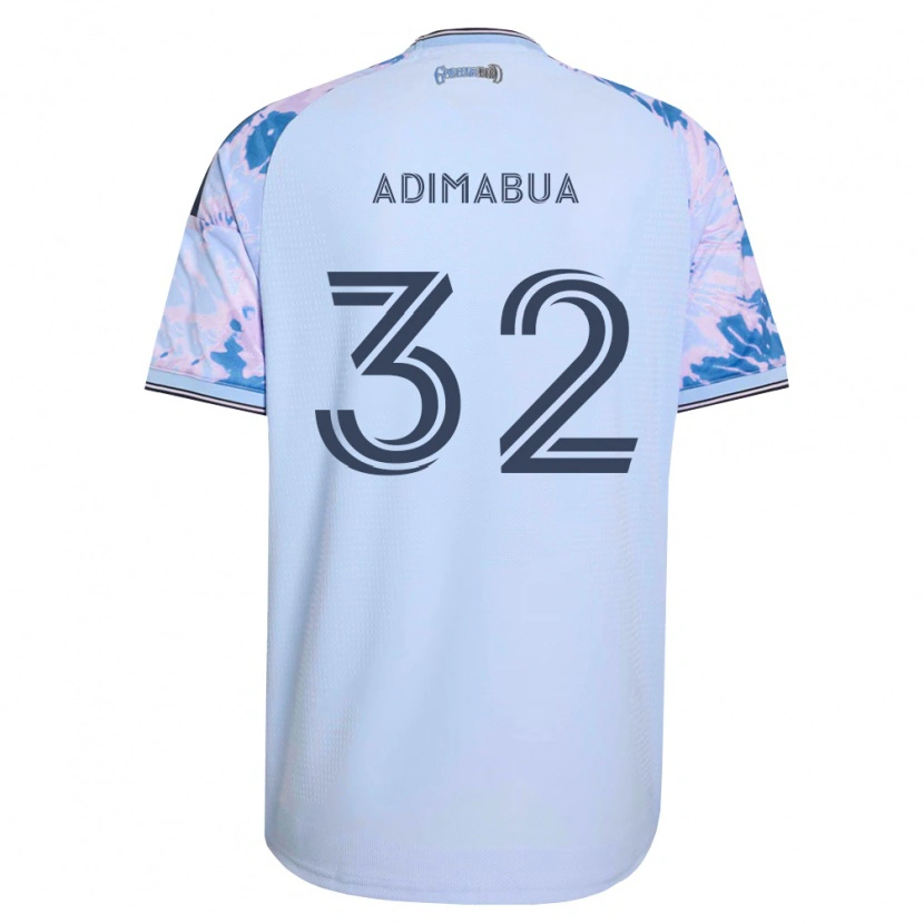 Danxen Hombre Camiseta Nonso Adimabua #32 Azul Real Blanco Negro 2ª Equipación 2026/27 La Camisa México