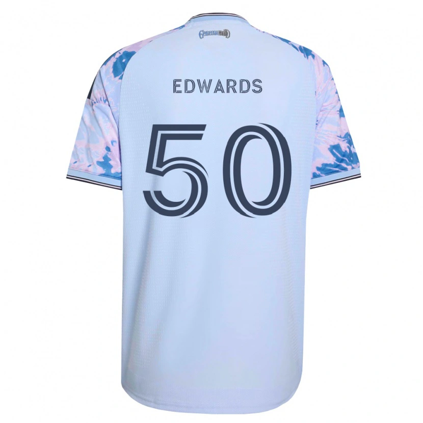 Danxen Hombre Camiseta Aaron Edwards #50 Azul Real Blanco Negro 2ª Equipación 2026/27 La Camisa México