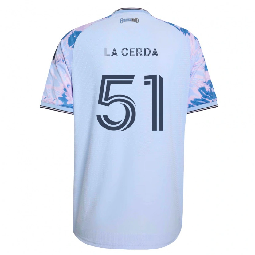 Danxen Hombre Camiseta Eric De La Cerda #51 Azul Real Blanco Negro 2ª Equipación 2026/27 La Camisa México