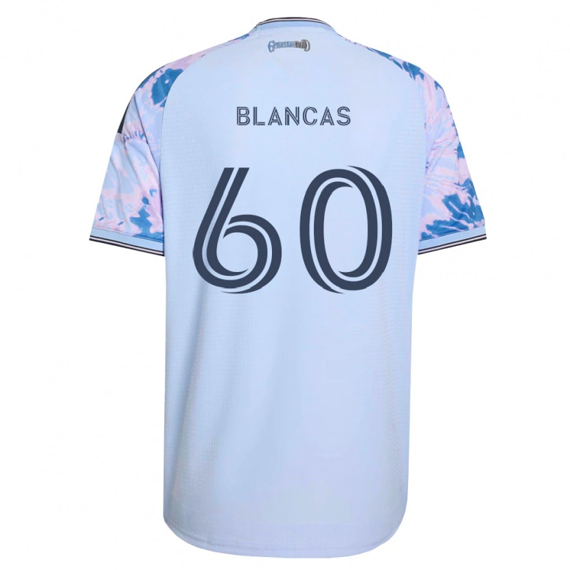 Danxen Hombre Camiseta Eduardo Blancas #60 Azul Real Blanco Negro 2ª Equipación 2026/27 La Camisa México