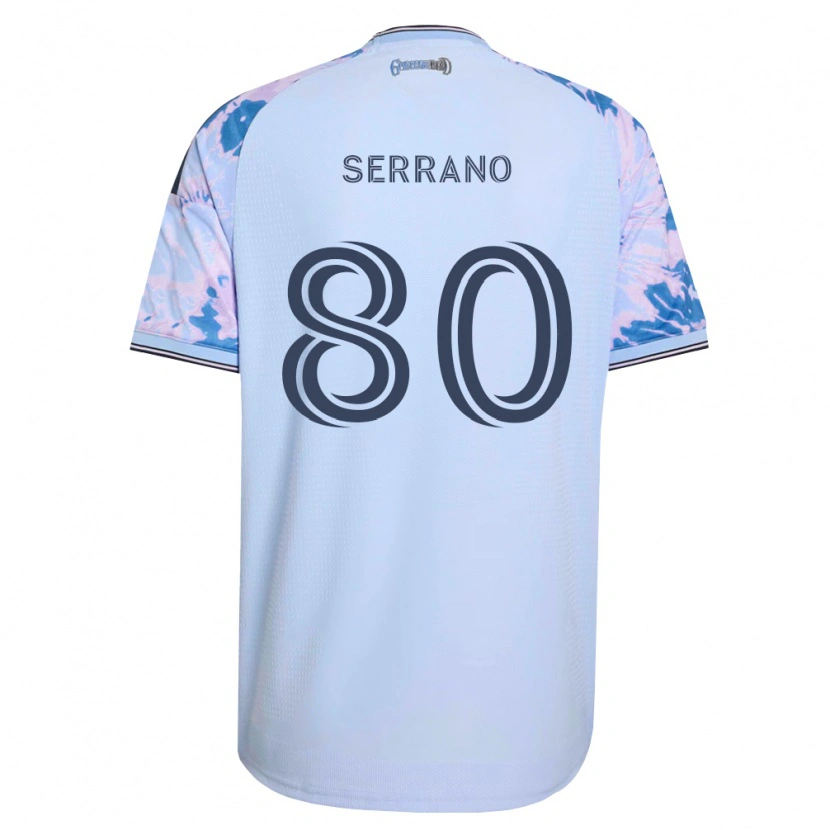Danxen Hombre Camiseta David Serrano #80 Azul Real Blanco Negro 2ª Equipación 2026/27 La Camisa México