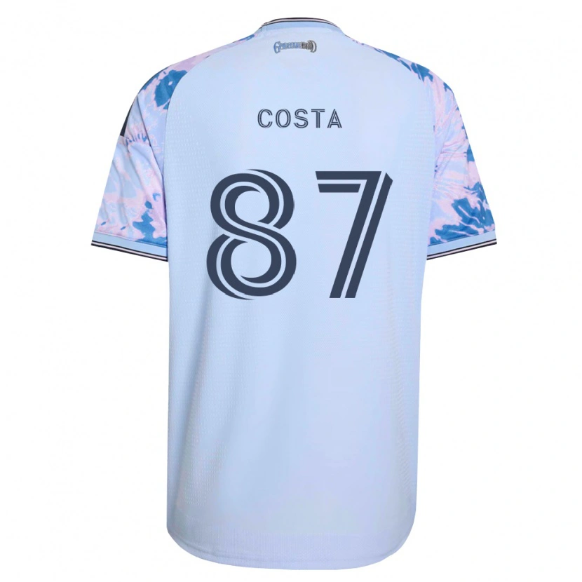 Danxen Hombre Camiseta Vítor Costa #87 Azul Real Blanco Negro 2ª Equipación 2026/27 La Camisa México