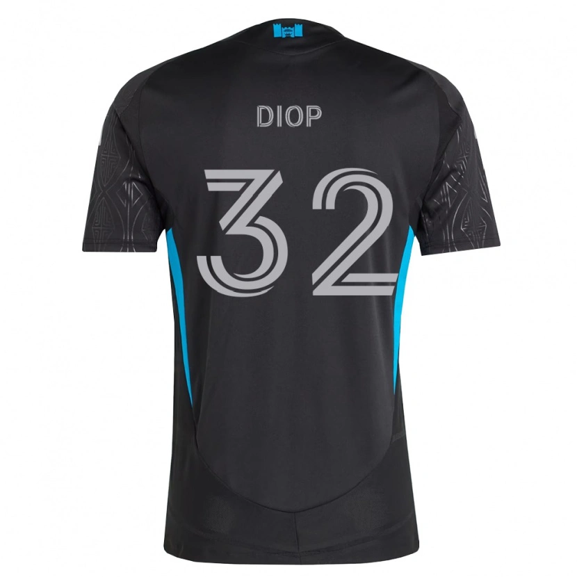 Danxen Hombre Camiseta Hamady Diop #32 Negro Blanco Azul Cielo 2ª Equipación 2026/27 La Camisa México