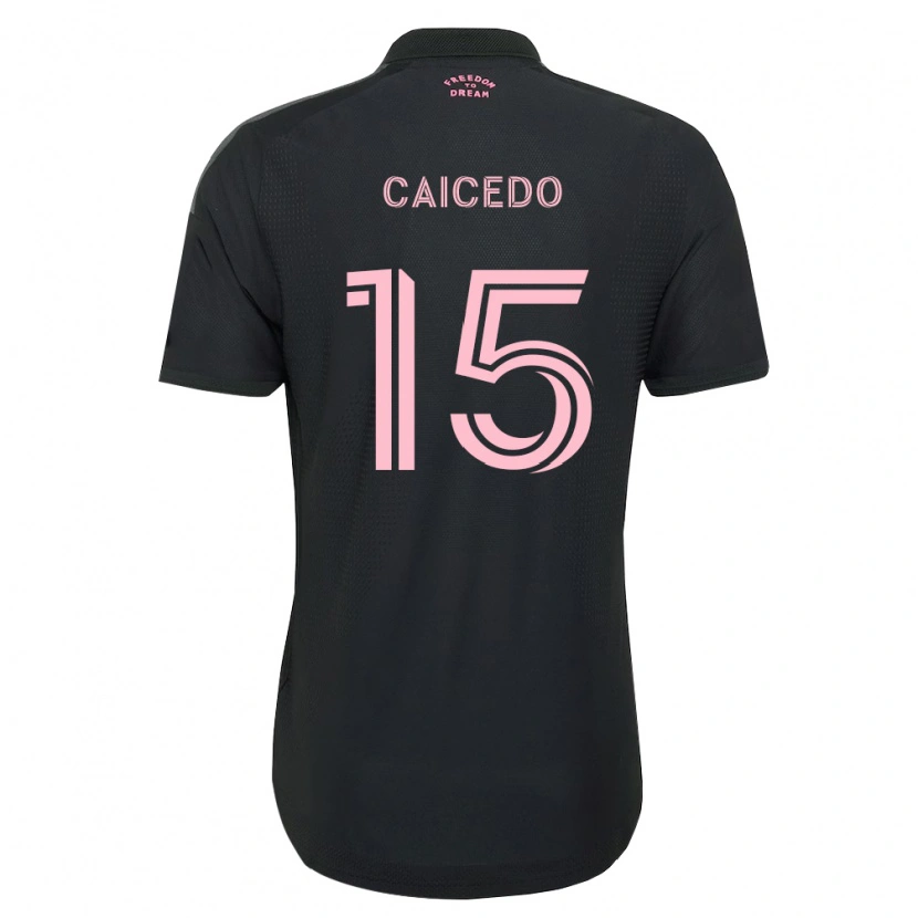 Danxen Hombre Camiseta Fricio Caicedo #15 Rosa Negro Blanco 2ª Equipación 2026/27 La Camisa México