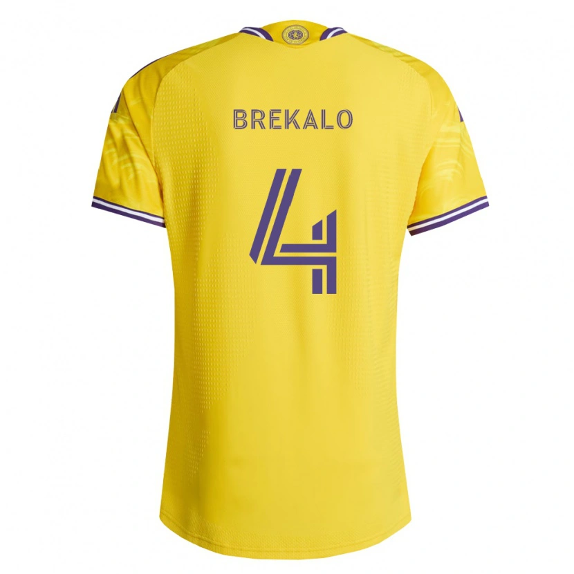 Danxen Hombre Camiseta David Brekalo #4 Amarillo Morado 2ª Equipación 2026/27 La Camisa México