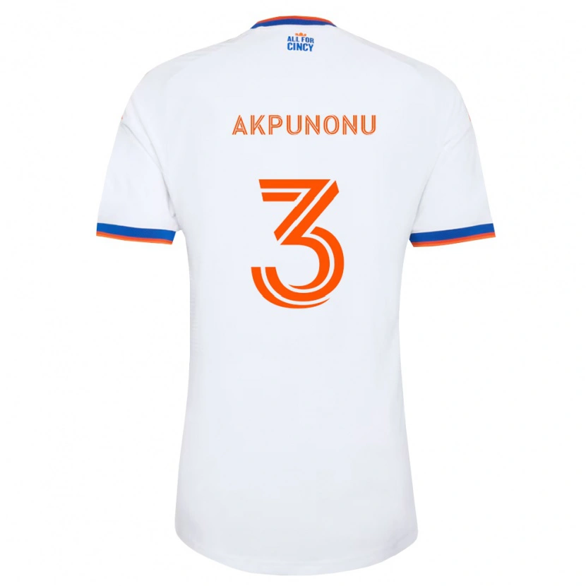 Danxen Hombre Camiseta Joey Akpunonu #3 Blanco Azul Marino Naranja 2ª Equipación 2026/27 La Camisa México