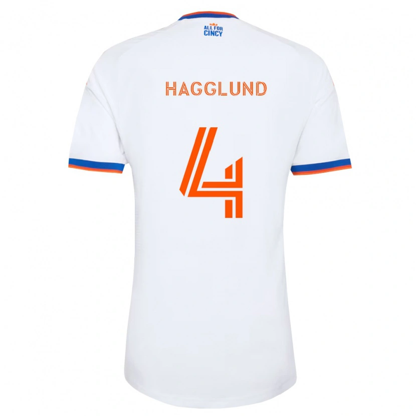 Danxen Hombre Camiseta Nick Hagglund #4 Blanco Azul Marino Naranja 2ª Equipación 2026/27 La Camisa México