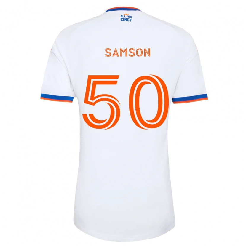Danxen Hombre Camiseta Félix Samson #50 Blanco Azul Marino Naranja 2ª Equipación 2026/27 La Camisa México