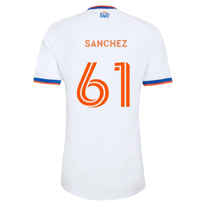Danxen Hombre Camiseta Santiago Sanchez #61 Blanco Azul Marino Naranja 2ª Equipación 2026/27 La Camisa México