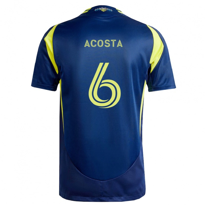 Danxen Hombre Camiseta Bryan Acosta #6 Amarillo Azul Marino 2ª Equipación 2026/27 La Camisa México
