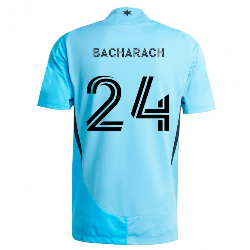 Danxen Hombre Camiseta Hugo Bacharach #24 Azul Claro Negro 2ª Equipación 2026/27 La Camisa México