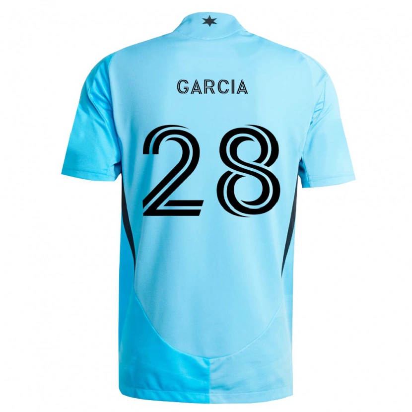 Danxen Hombre Camiseta Mender García #28 Azul Claro Negro 2ª Equipación 2026/27 La Camisa México
