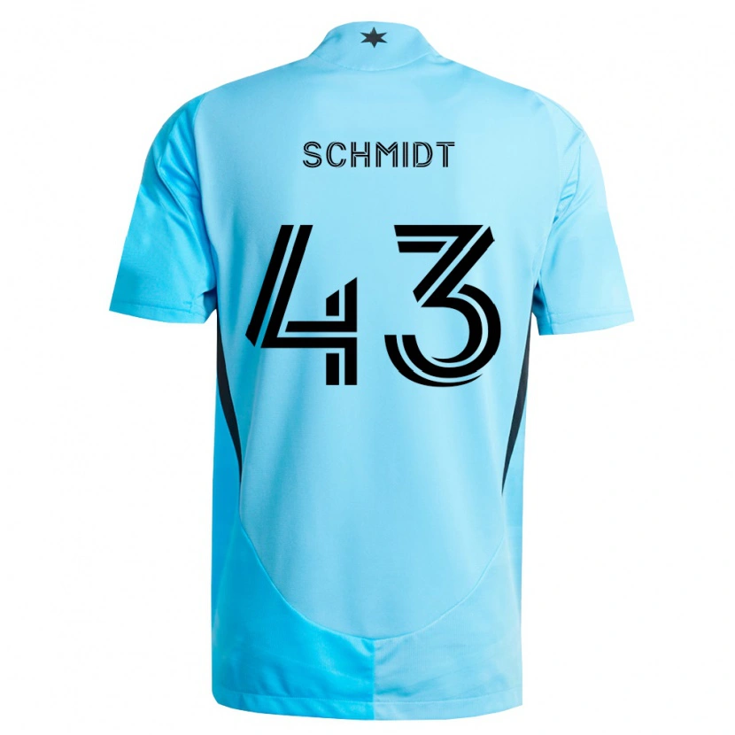Danxen Hombre Camiseta William Schmidt #43 Azul Claro Negro 2ª Equipación 2026/27 La Camisa México