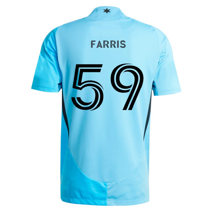 Danxen Hombre Camiseta John Farris #59 Azul Claro Negro 2ª Equipación 2026/27 La Camisa México