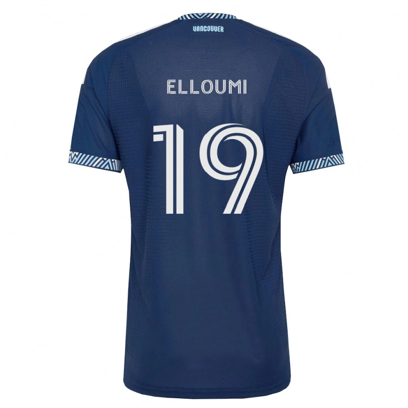 Danxen Hombre Camiseta Rayan Elloumi #19 Azul Profundo Blanco 2ª Equipación 2026/27 La Camisa México