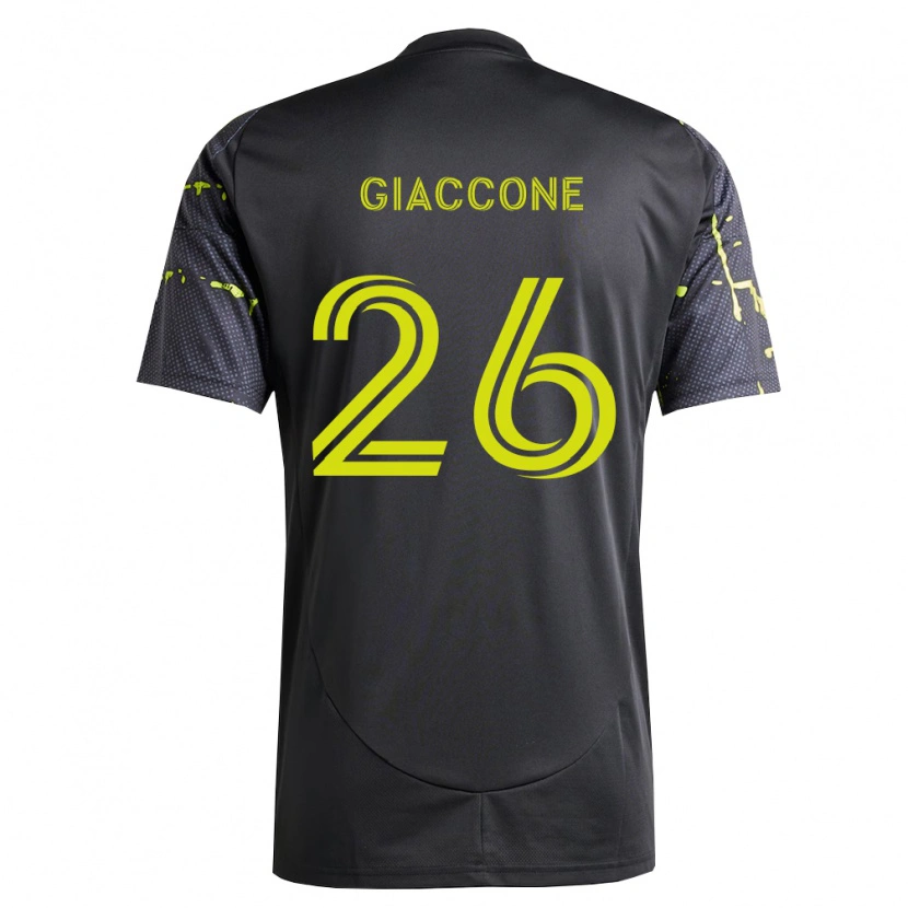 Danxen Hombre Camiseta Lautaro Giaccone #26 Amarillo Fluorescente Negro 2ª Equipación 2026/27 La Camisa México