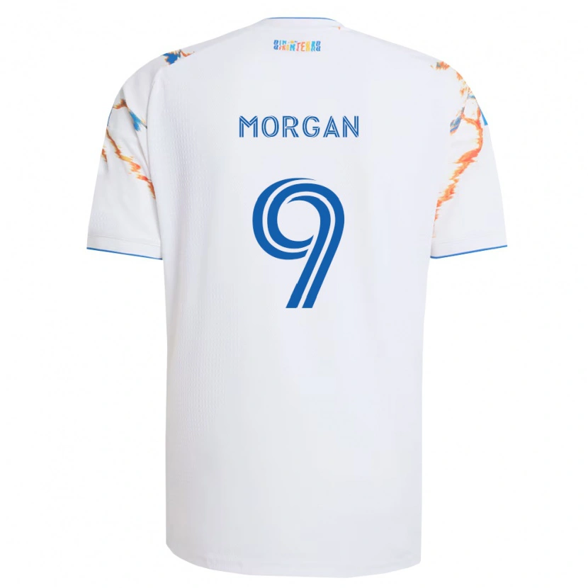 Danxen Hombre Camiseta Lewis Morgan #9 Blanco Naranja Azul 2ª Equipación 2026/27 La Camisa México