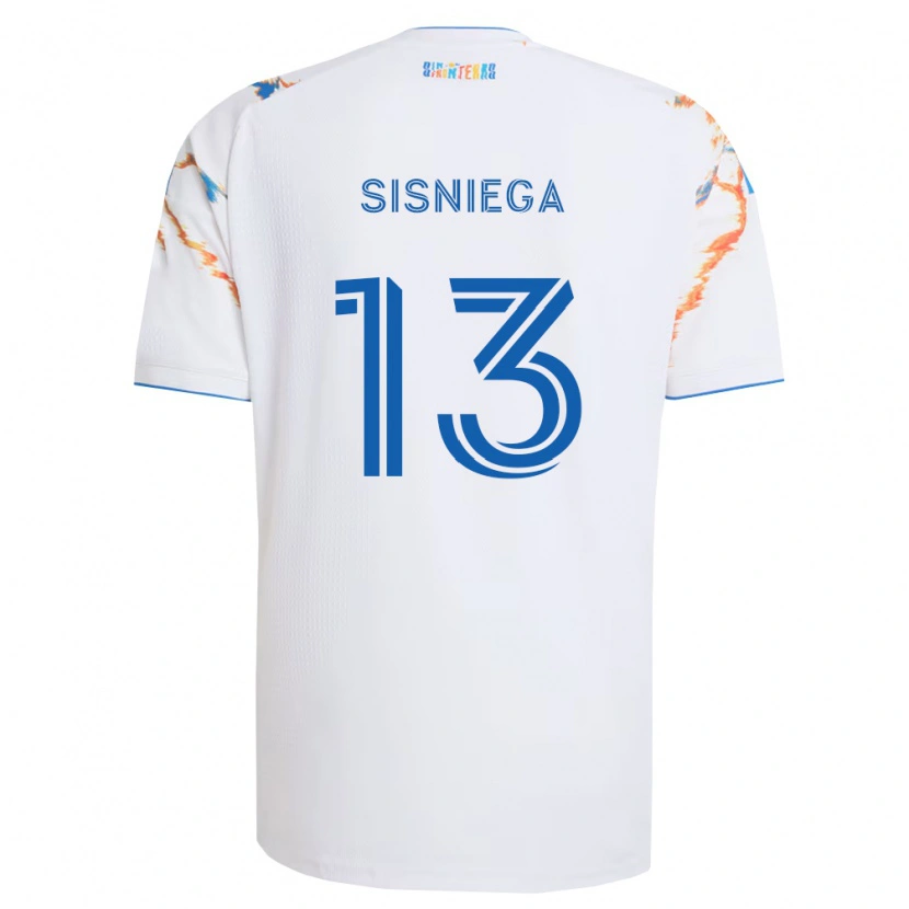 Danxen Hombre Camiseta Pablo Sisniega #13 Blanco Naranja Azul 2ª Equipación 2026/27 La Camisa México