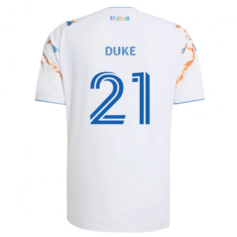 Danxen Hombre Camiseta Bryce Duke #21 Blanco Naranja Azul 2ª Equipación 2026/27 La Camisa México