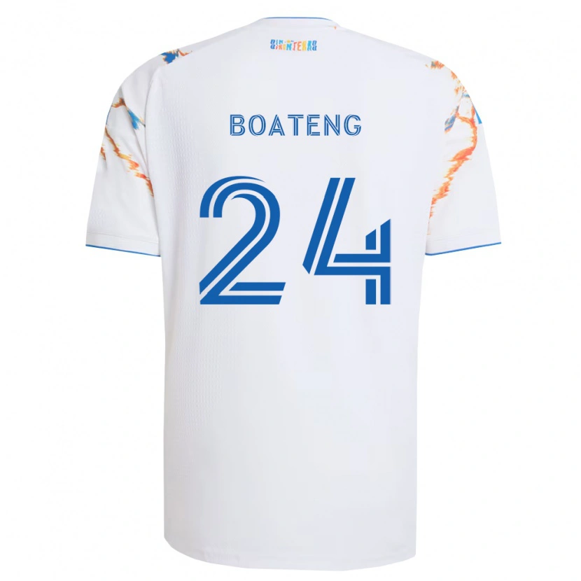 Danxen Hombre Camiseta Emmanuel Boateng #24 Blanco Naranja Azul 2ª Equipación 2026/27 La Camisa México
