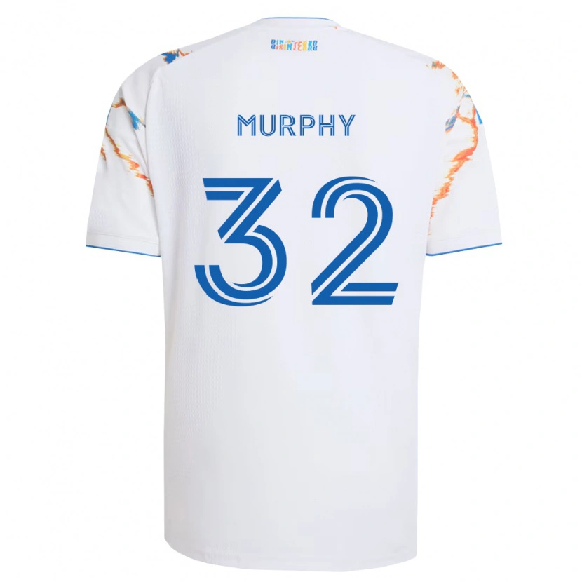 Danxen Hombre Camiseta Ian Murphy #32 Blanco Naranja Azul 2ª Equipación 2026/27 La Camisa México