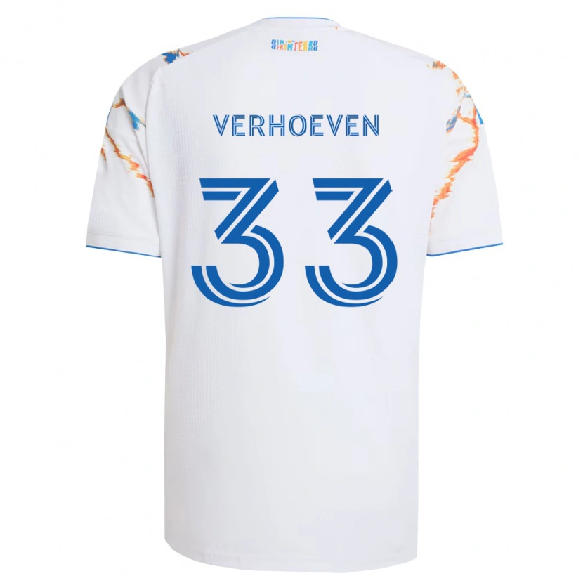 Danxen Hombre Camiseta Oscar Verhoeven #33 Blanco Naranja Azul 2ª Equipación 2026/27 La Camisa México