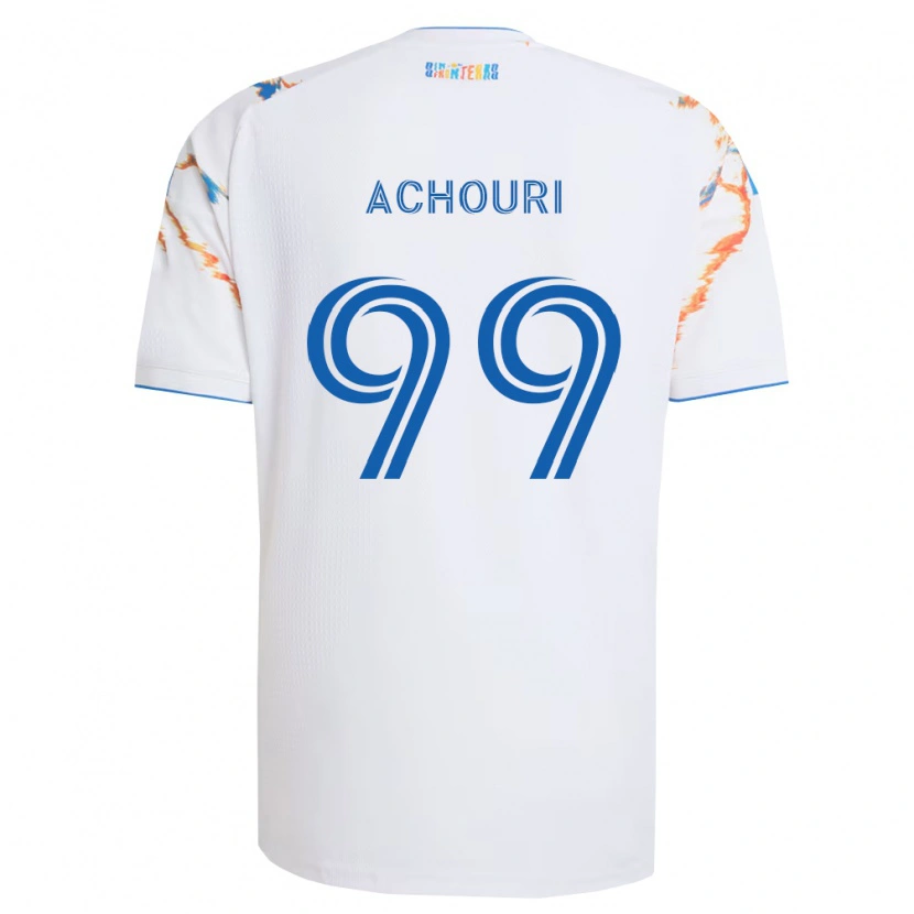 Danxen Hombre Camiseta Elias Achouri #99 Blanco Naranja Azul 2ª Equipación 2026/27 La Camisa México