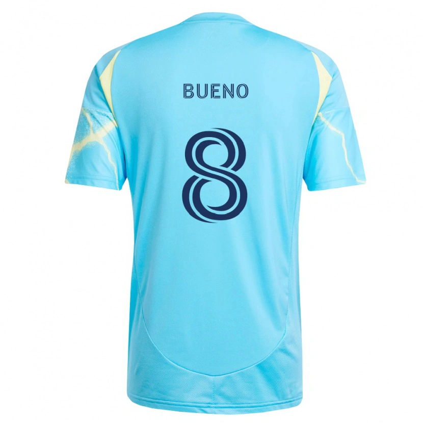 Danxen Hombre Camiseta Jesús Bueno #8 Azul Claro Negro Amarillo Claro 2ª Equipación 2026/27 La Camisa México
