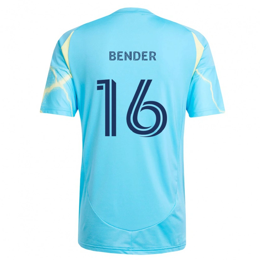 Danxen Hombre Camiseta Ben Bender #16 Azul Claro Negro Amarillo Claro 2ª Equipación 2026/27 La Camisa México