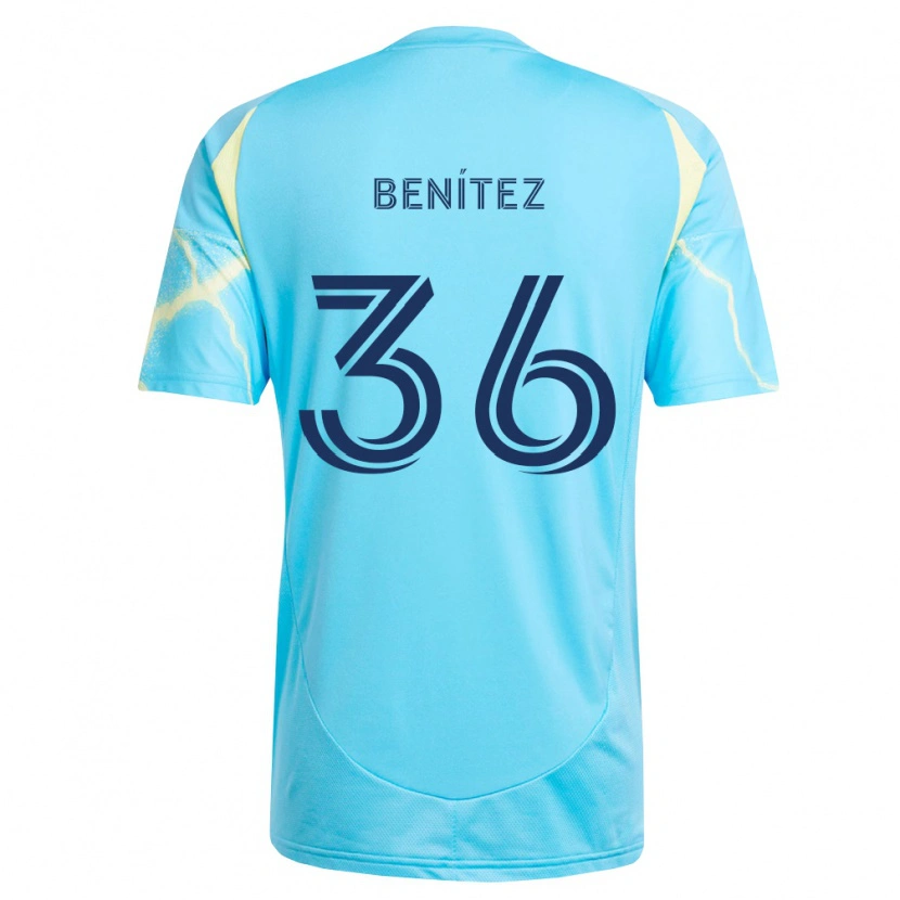 Danxen Hombre Camiseta Óscar Benítez #36 Azul Claro Negro Amarillo Claro 2ª Equipación 2026/27 La Camisa México