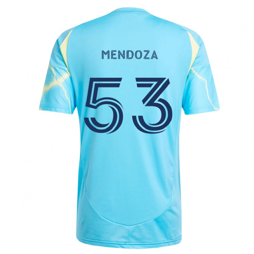 Danxen Hombre Camiseta Isaiah Mendoza #53 Azul Claro Negro Amarillo Claro 2ª Equipación 2026/27 La Camisa México