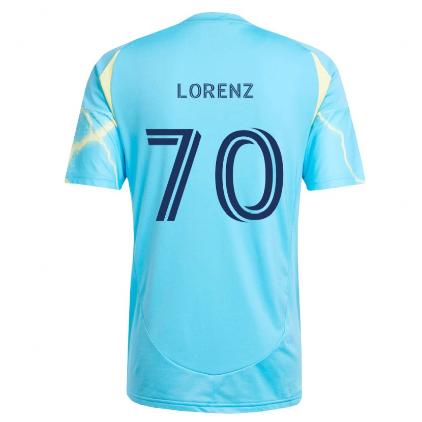 Danxen Hombre Camiseta Charli Lorenz #70 Azul Claro Negro Amarillo Claro 2ª Equipación 2026/27 La Camisa México