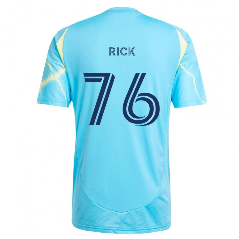 Danxen Hombre Camiseta Andrew Rick #76 Azul Claro Negro Amarillo Claro 2ª Equipación 2026/27 La Camisa México