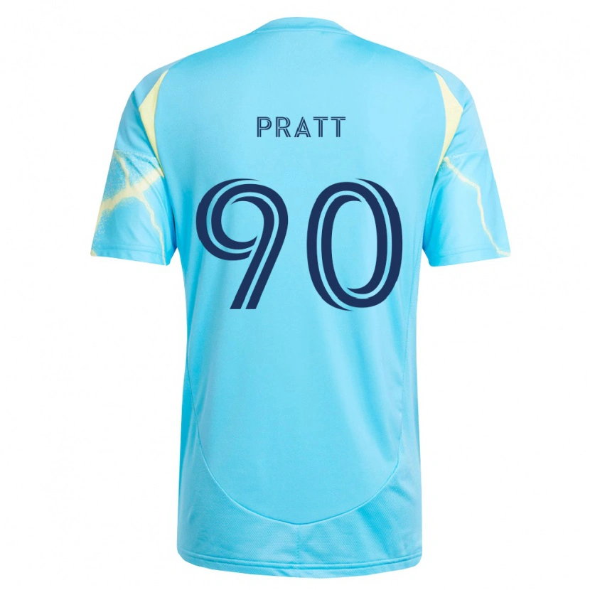Danxen Hombre Camiseta Oliver Pratt #90 Azul Claro Negro Amarillo Claro 2ª Equipación 2026/27 La Camisa México