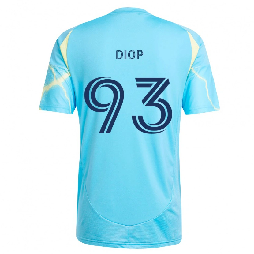 Danxen Hombre Camiseta Abdoulaye Diop #93 Azul Claro Negro Amarillo Claro 2ª Equipación 2026/27 La Camisa México