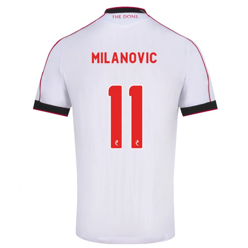 Danxen Hombre Camiseta Nicolas Milanovic #11 Negro Rojo Blanco 2ª Equipación 2026/27 La Camisa México