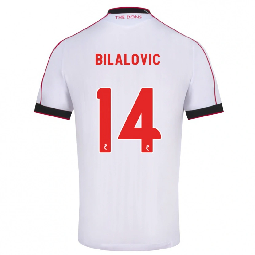 Danxen Hombre Camiseta Kenan Bilalovic #14 Negro Rojo Blanco 2ª Equipación 2026/27 La Camisa México