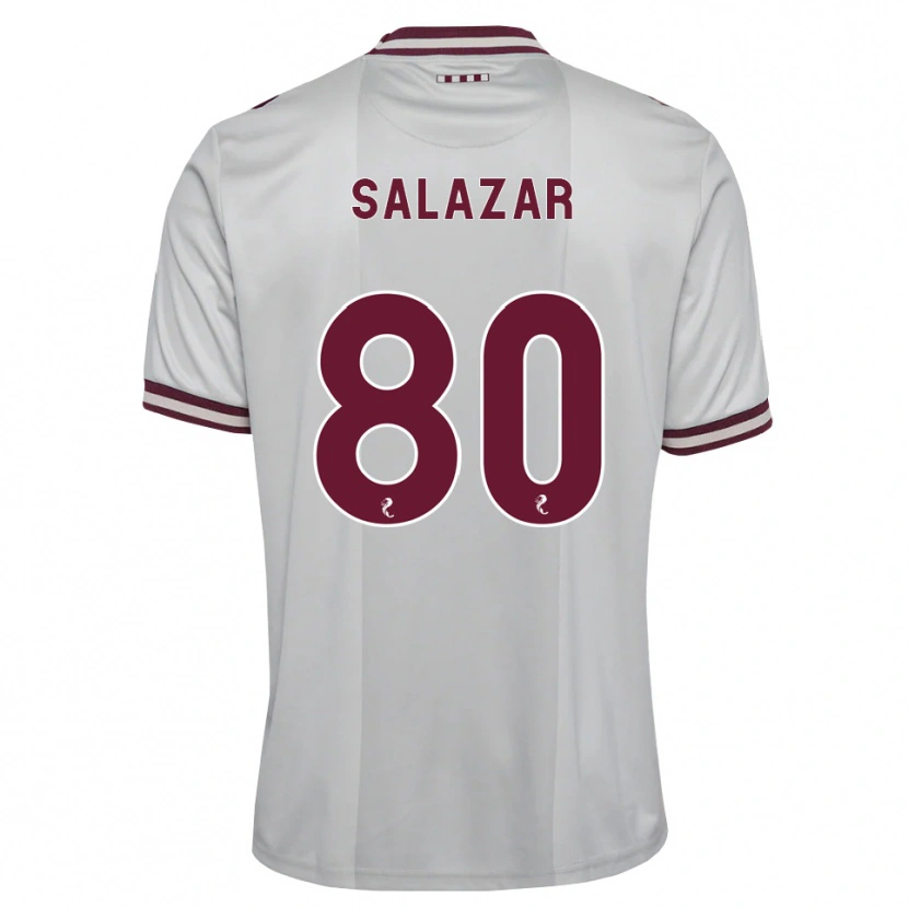 Danxen Hombre Camiseta Andrés Salazar #80 Blanco Borgoña 2ª Equipación 2026/27 La Camisa México