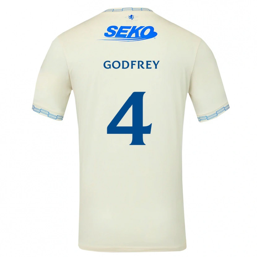 Danxen Hombre Camiseta Ben Godfrey #4 Azul Cielo Profundo Blanco 2ª Equipación 2026/27 La Camisa México