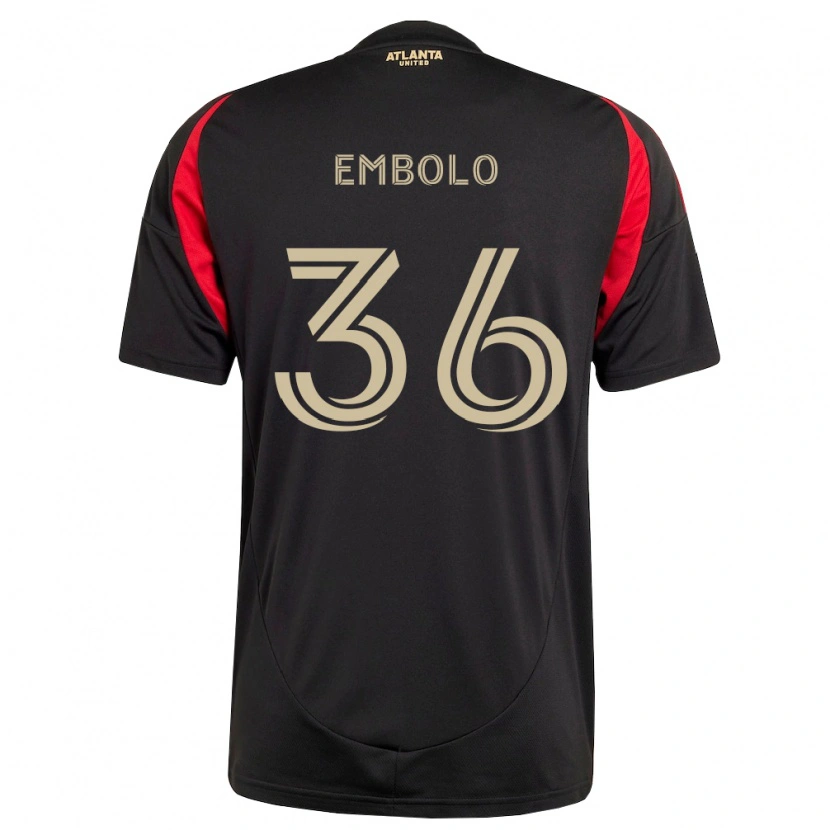 Danxen Hombre Camiseta Breel Embolo #36 Negro Rojo 1ª Equipación 2026/27 La Camisa México