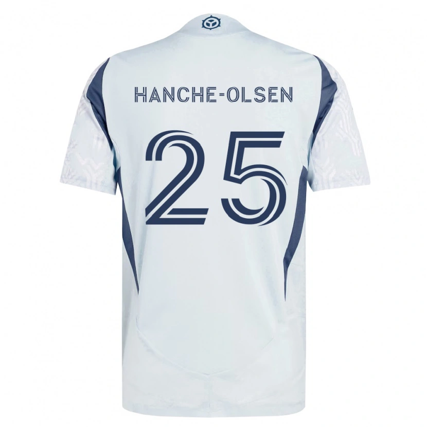 Danxen Hombre Camiseta Andreas Hanche-Olsen #25 Azul Gris Blanco 2ª Equipación 2026/27 La Camisa México