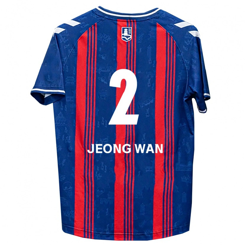 Danxen Mujer Camiseta Jeong-Wan Kim #2 Azul Rojo Blanco 1ª Equipación 2026/27 La Camisa México