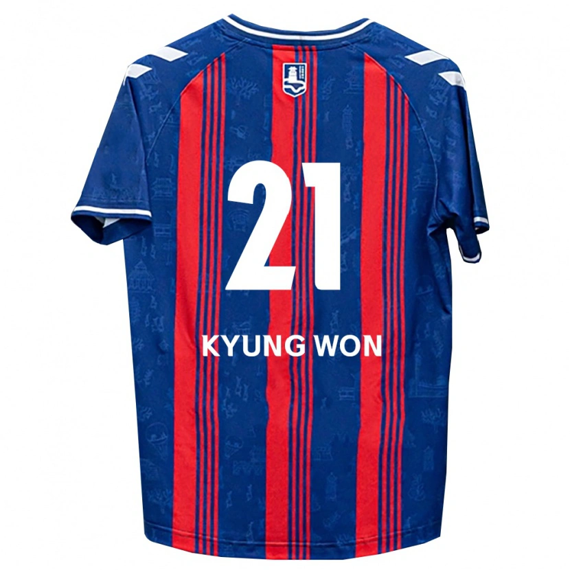 Danxen Mujer Camiseta Kyung-Won Kwon #21 Azul Rojo Blanco 1ª Equipación 2026/27 La Camisa México