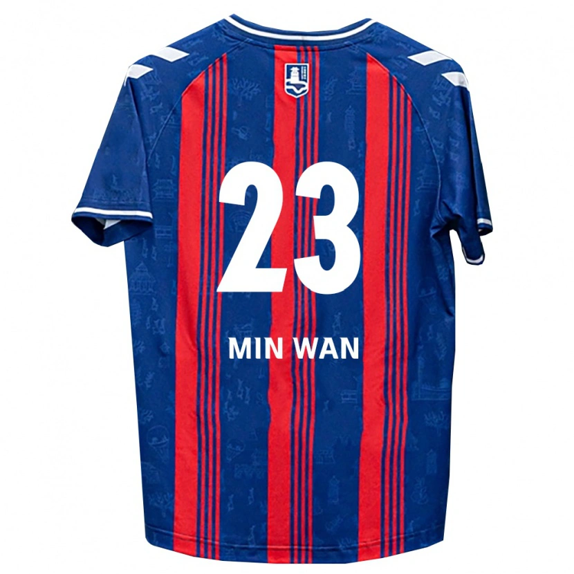 Danxen Mujer Camiseta Min-Wan Kang #23 Azul Rojo Blanco 1ª Equipación 2026/27 La Camisa México