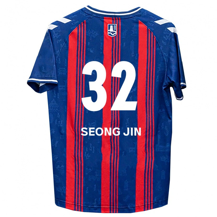 Danxen Mujer Camiseta Seong-Jin Park #32 Azul Rojo Blanco 1ª Equipación 2026/27 La Camisa México
