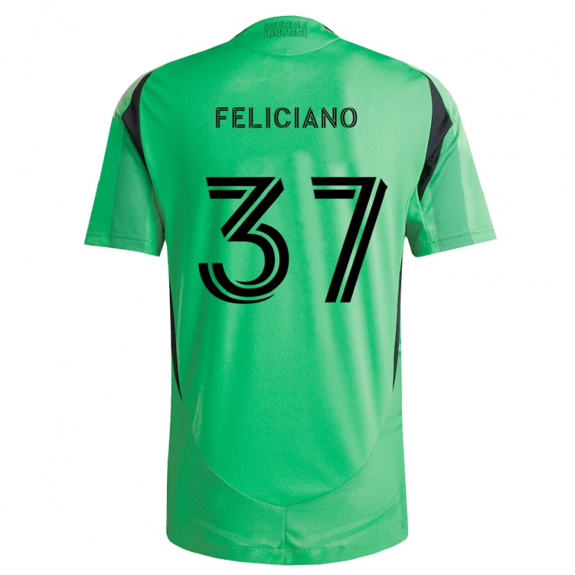 Danxen Mujer Camiseta Erick Feliciano #37 Verde Esmeralda Negro 1ª Equipación 2026/27 La Camisa México
