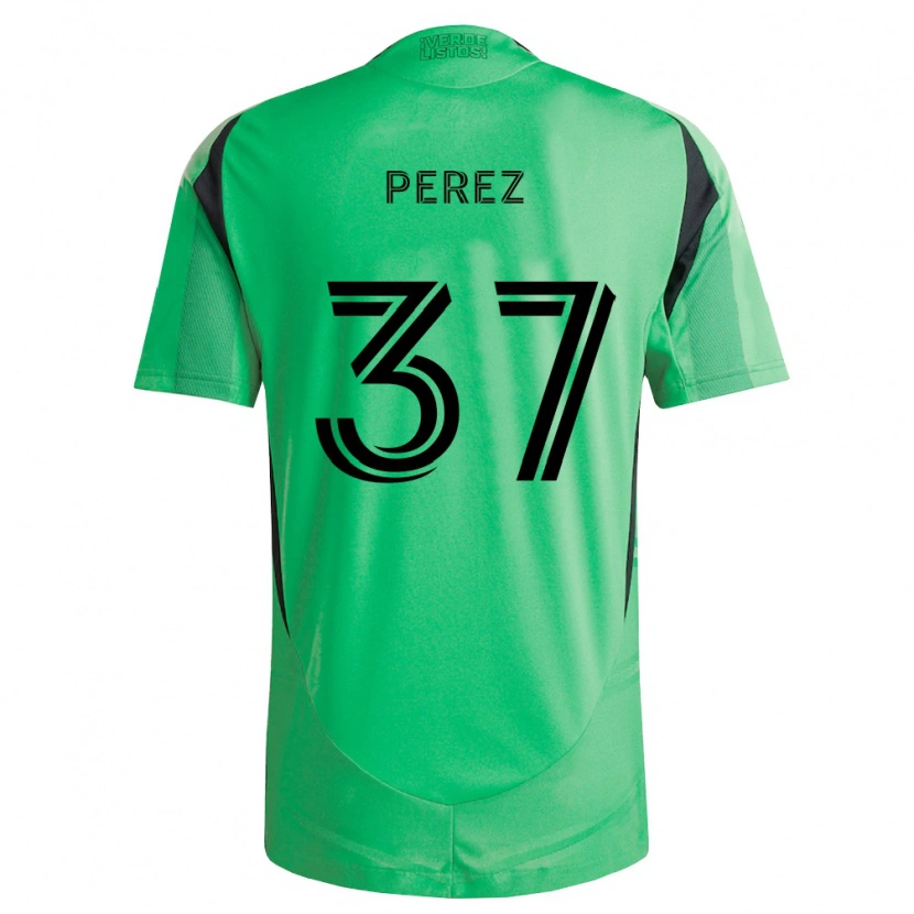 Danxen Mujer Camiseta Damion Perez #37 Verde Esmeralda Negro 1ª Equipación 2026/27 La Camisa México