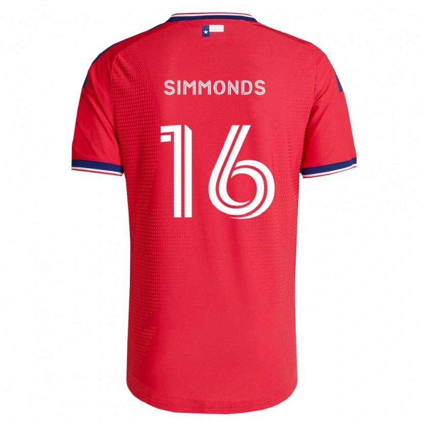 Danxen Mujer Camiseta Nicholas Simmonds #16 Rojo Azul Blanco 1ª Equipación 2026/27 La Camisa México