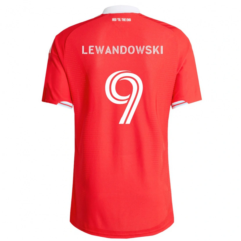 Danxen Mujer Camiseta Robert Lewandowski #9 Rojo Azul Profundo Blanco 1ª Equipación 2026/27 La Camisa México